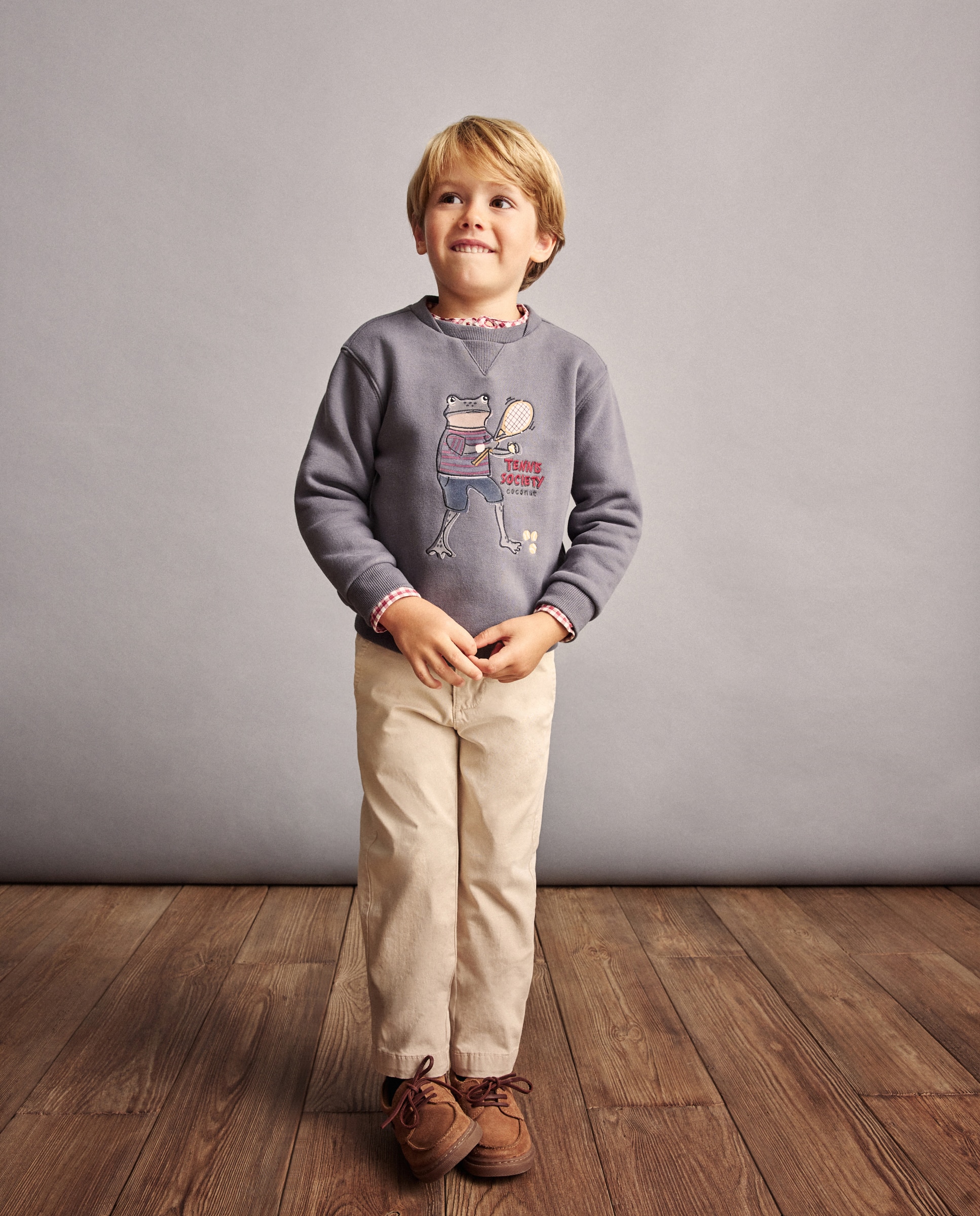 Sweatshirt de Gola Redonda com Estampado de Fantasia Flock e Bordado Coconut El Corte Inglés 830 Antracite-2