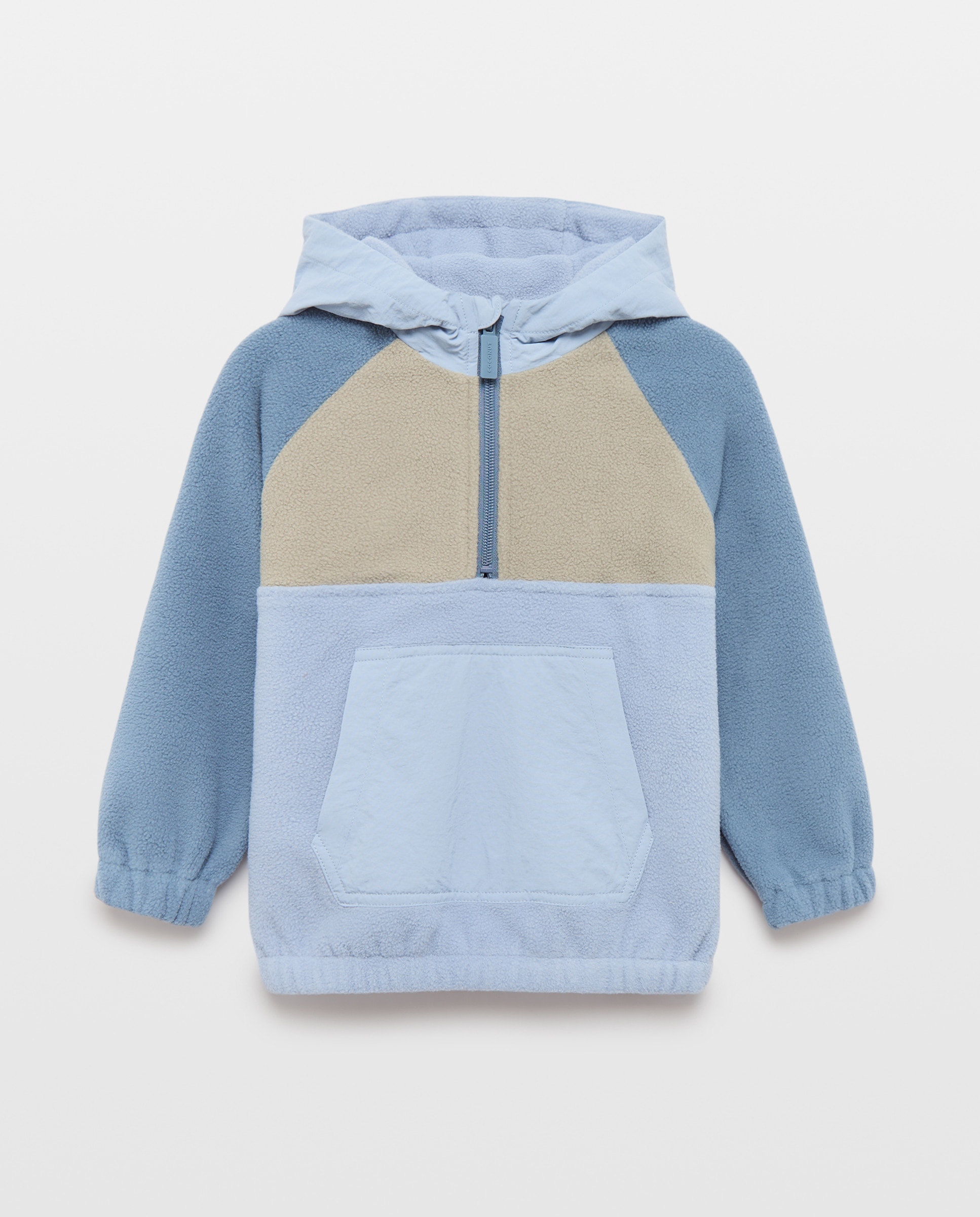 Sweatshirt Combinada com Bolso Canguru Azul-escuro-5