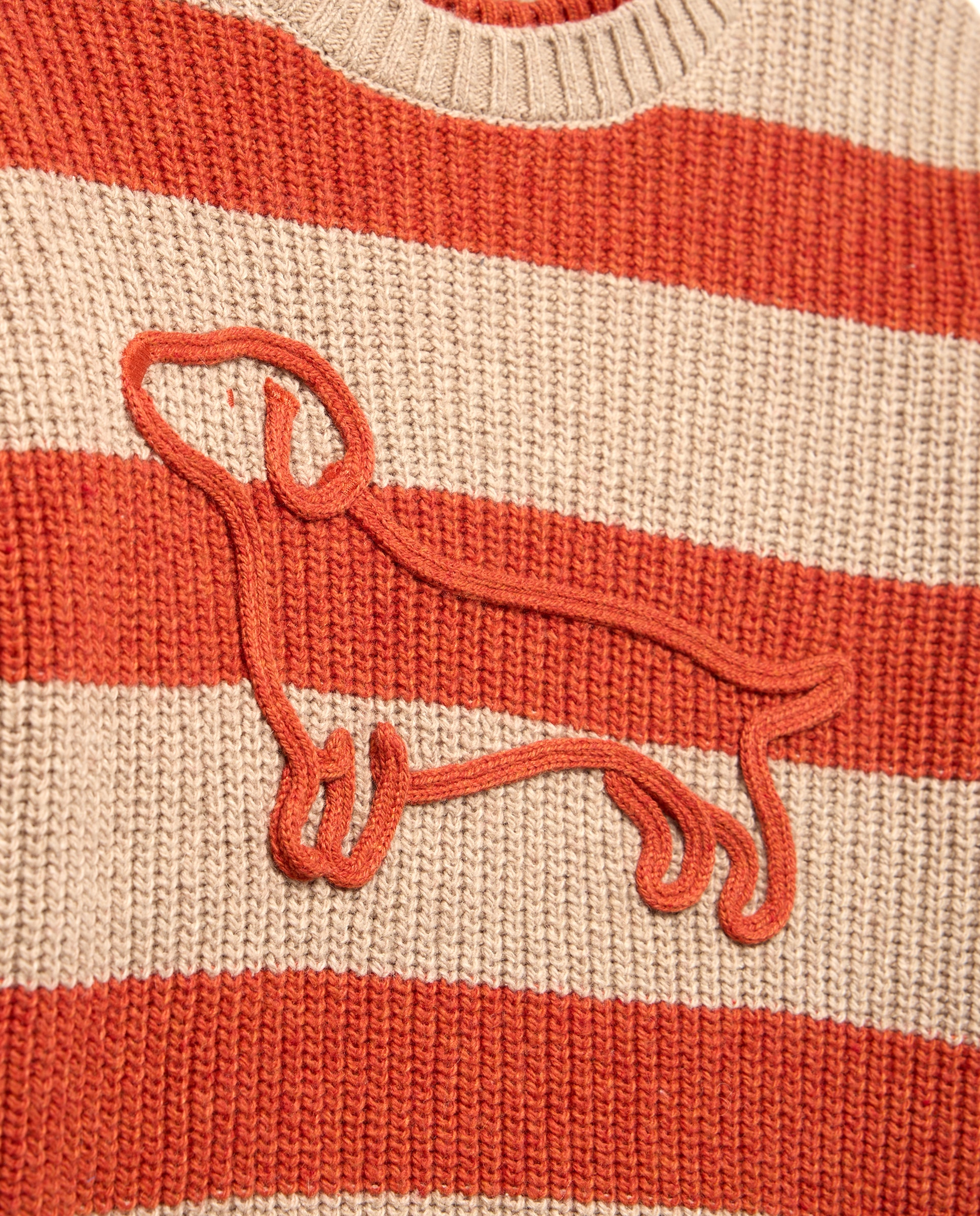 Camisola de Malha com Risca Kodak e Aplique de Teckel Coconut El Corte Inglés Vermelho-5