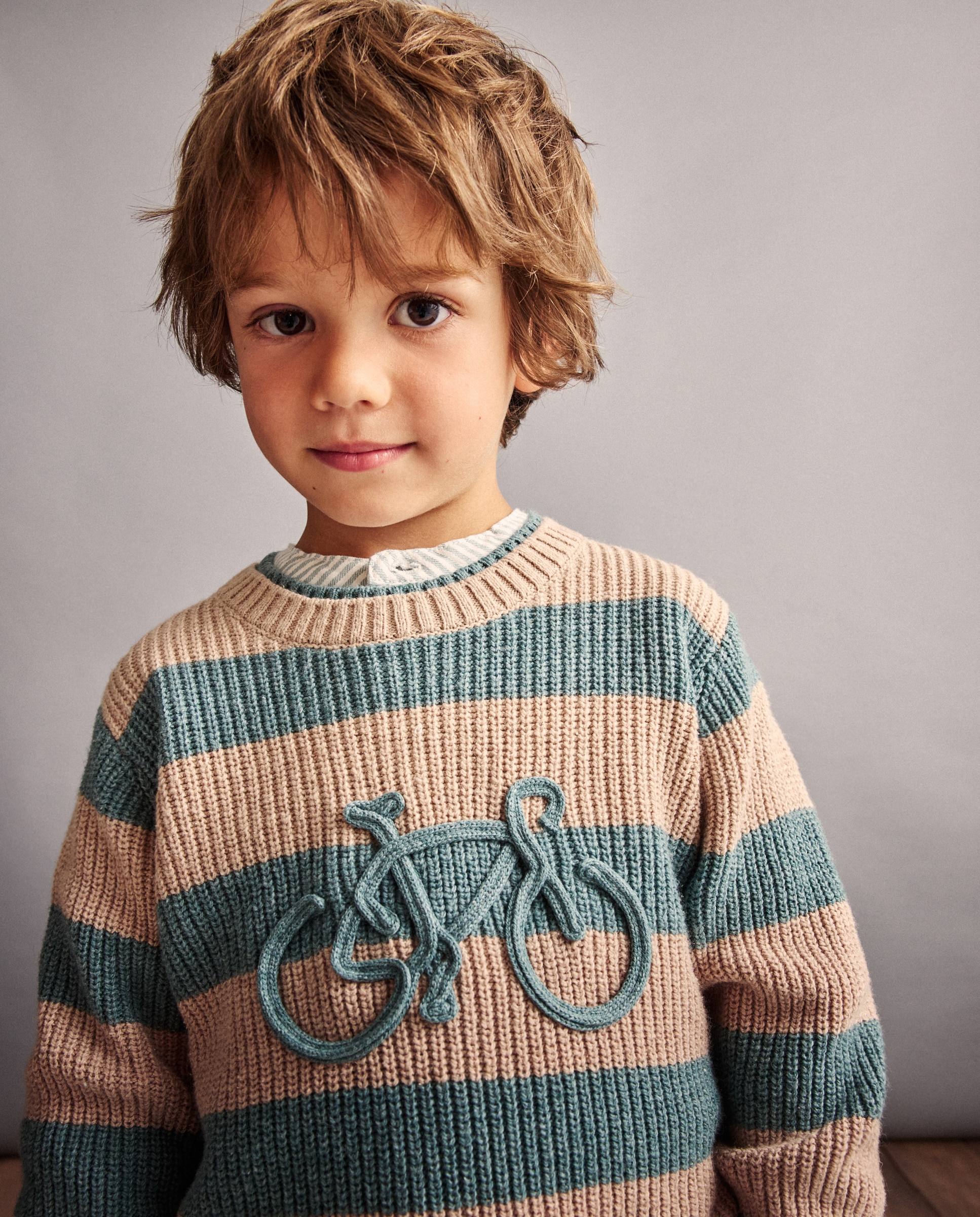 Camisola de Malha com Risca Kodak e Aplique de Bicicleta Coconut El Corte Inglés Verde-2