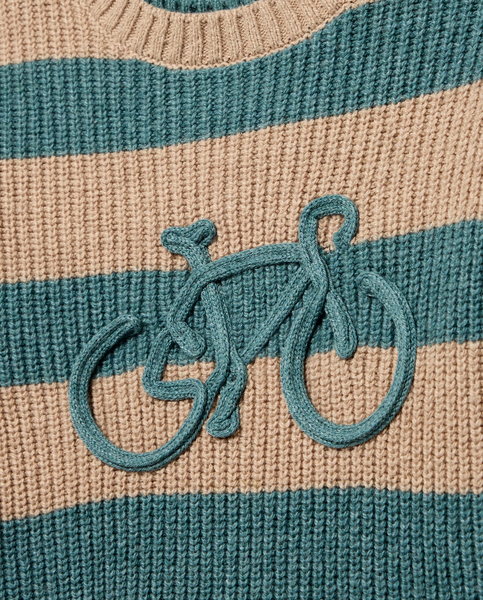Camisola de Malha com Risca Kodak e Aplique de Bicicleta Coconut El Corte Inglés Verde-5