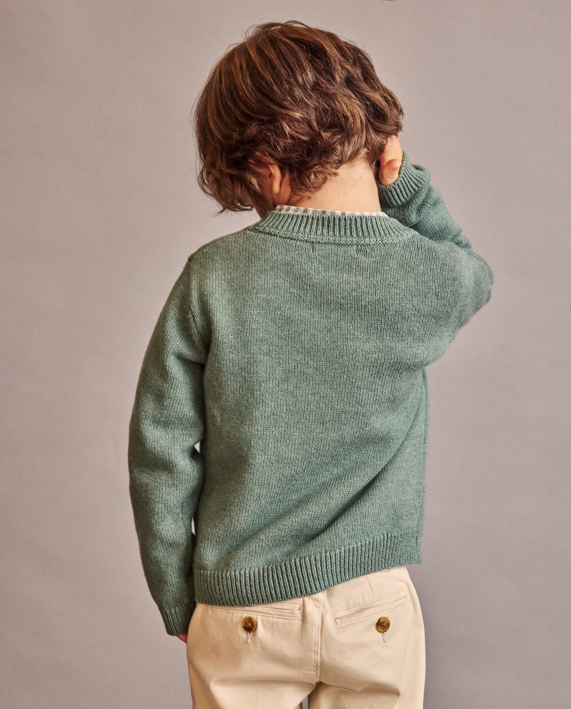 Camisola de Malha com Intársia de Bulldog Coconut El Corte Inglés Verde Bilhar-3