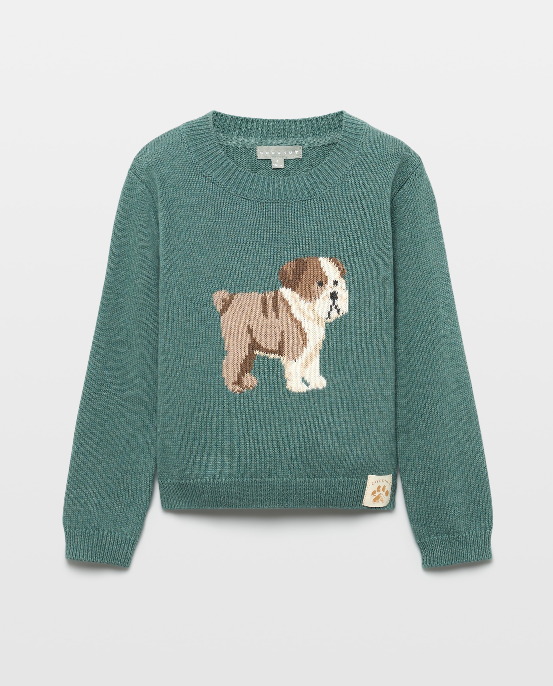 Camisola de Malha com Intársia de Bulldog Coconut El Corte Inglés Verde Bilhar-4