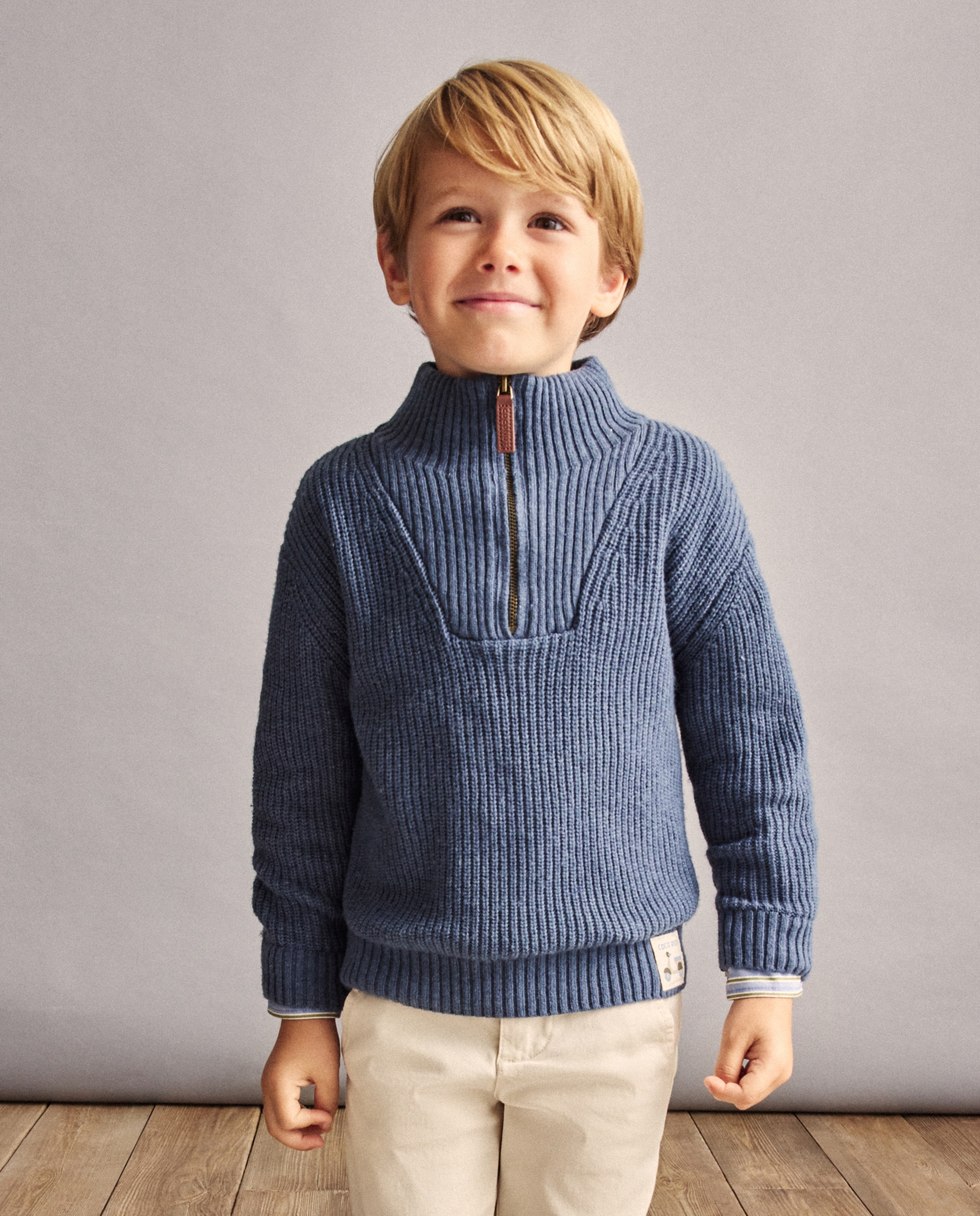 Camisola de Malha Inglesa Half-Zip Coconut El Corte Inglés Azul-escuro-2
