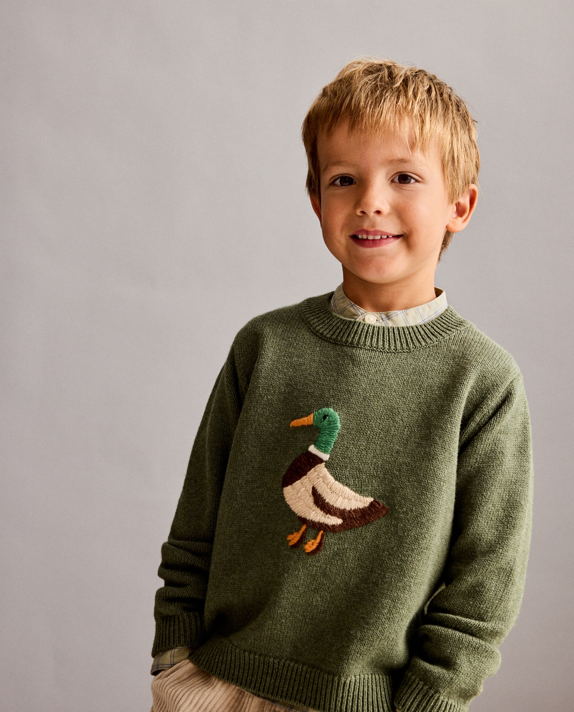 Camisola de Malha Básica com Bordado de Fantasia Kiwi-2