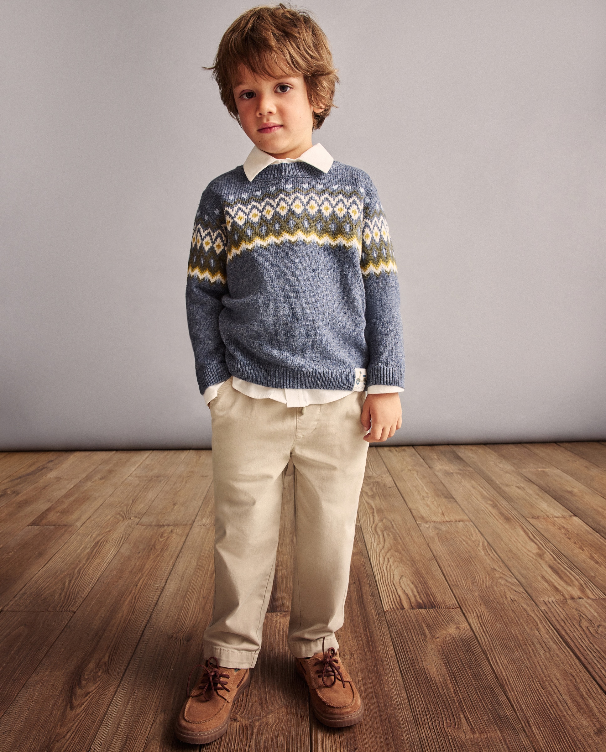 Camisola de Malha com Gola Redonda e Fantasia de Rebordo Decorativo Coconut El Corte Inglés Azul-escuro-2