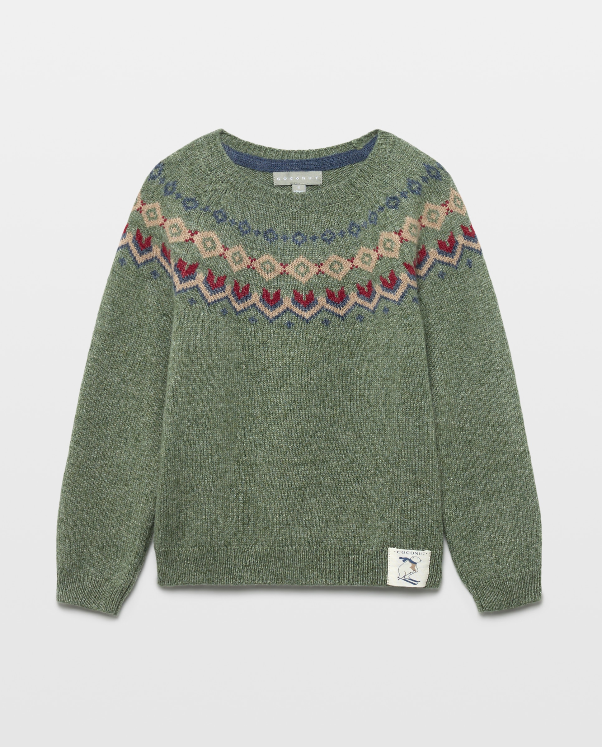 Camisola de Malha com Gola Redonda e Fantasia de Rebordo Decorativo 520 Caqui-5