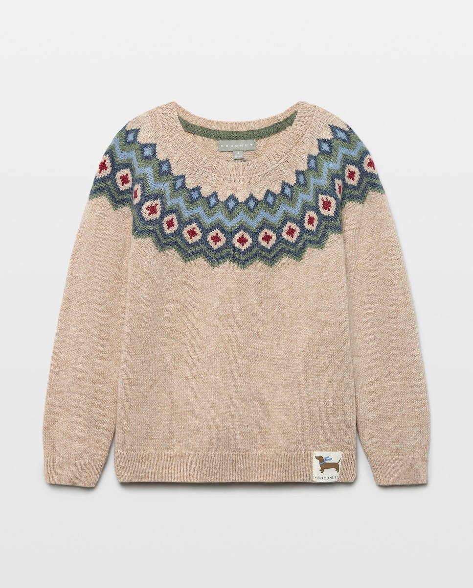 Imagem 0 de Camisola de Malha com Gola Redonda e Fantasia de Rebordo Decorativo