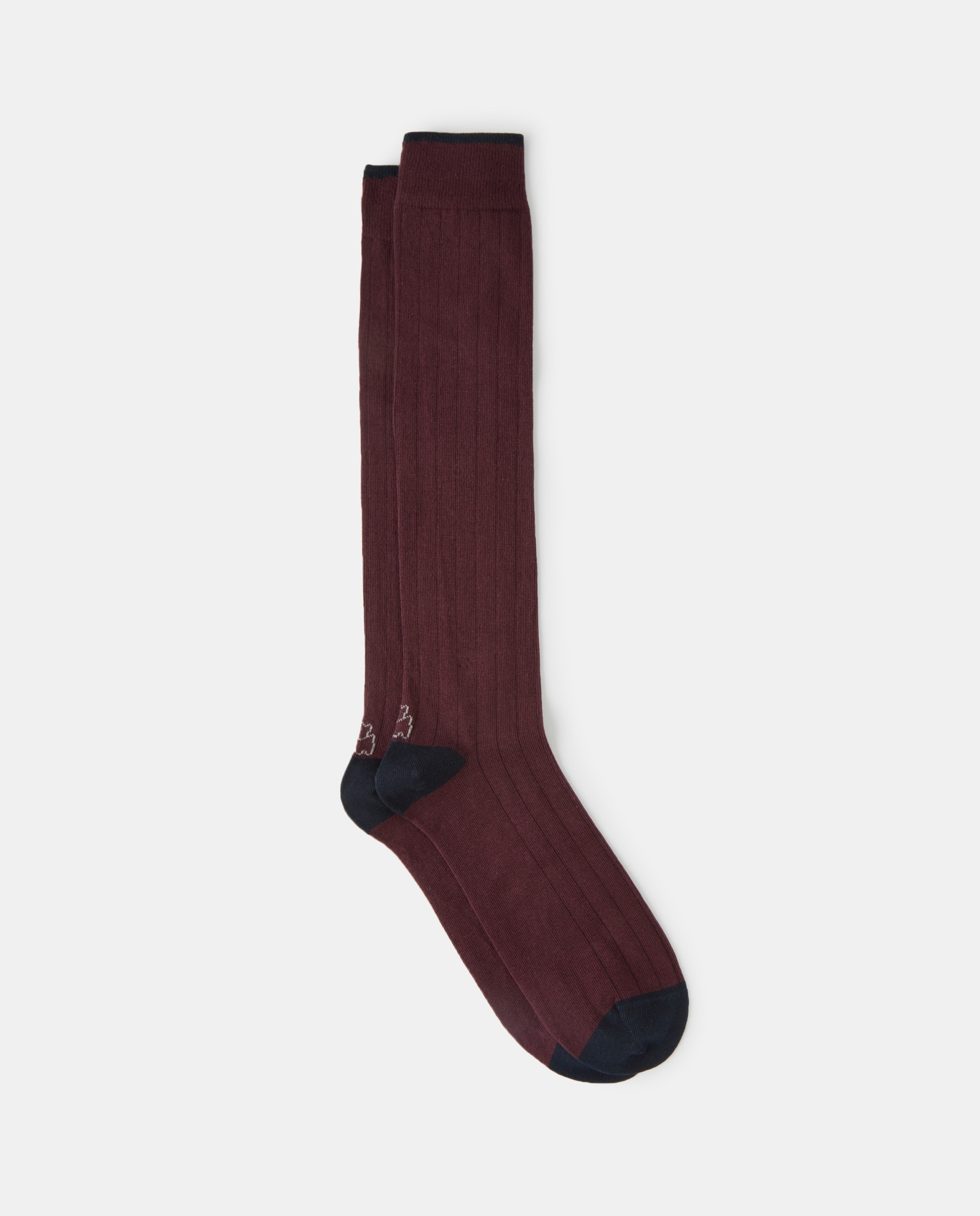 Imagen 0 de Calcetines de hombre Kiff Kiff altos de canalé vanisado Burdeos