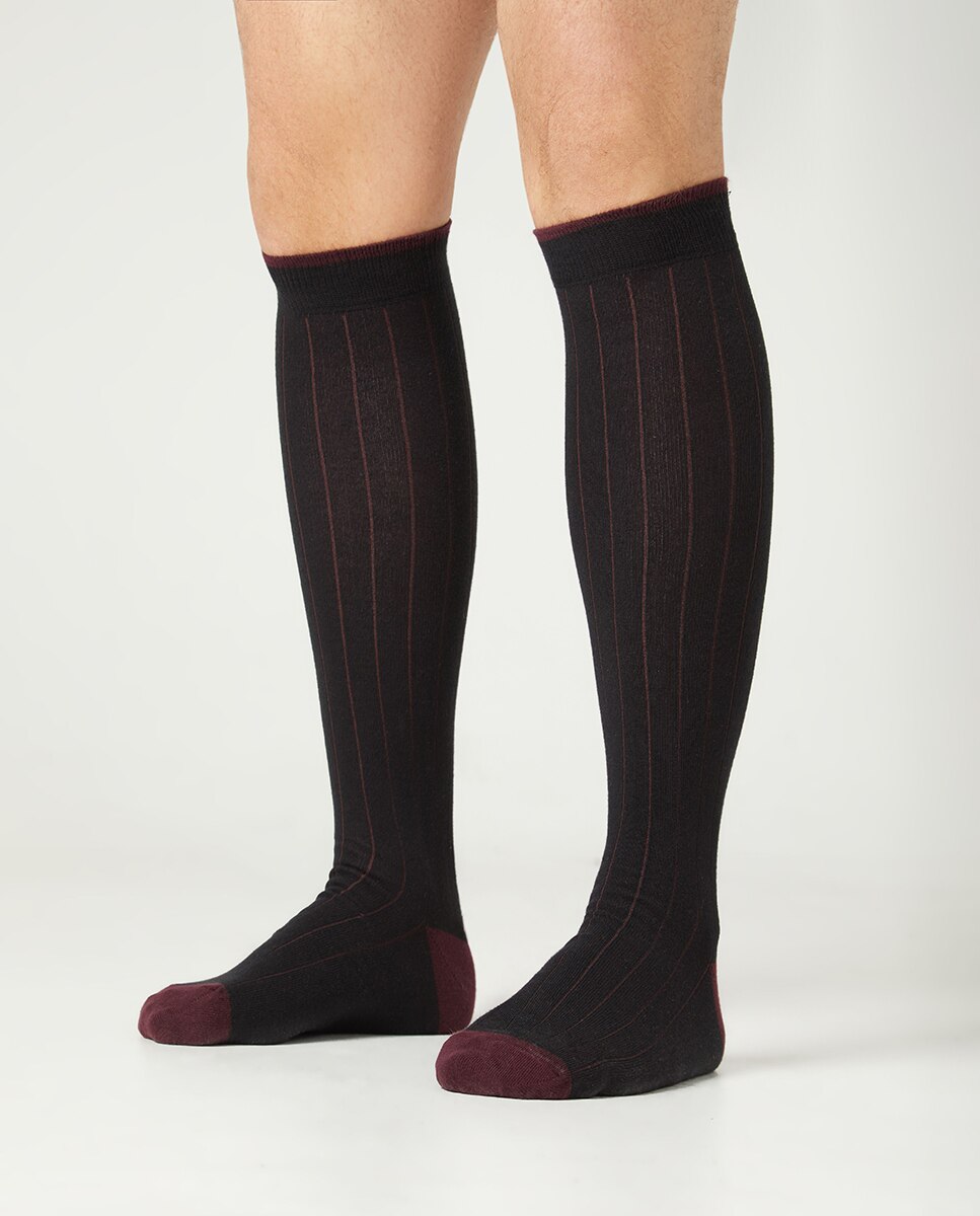 Calcetines de hombre Kiff Kiff altos de canalé vanisado - Kiff-Kiff - Negro Negro-2
