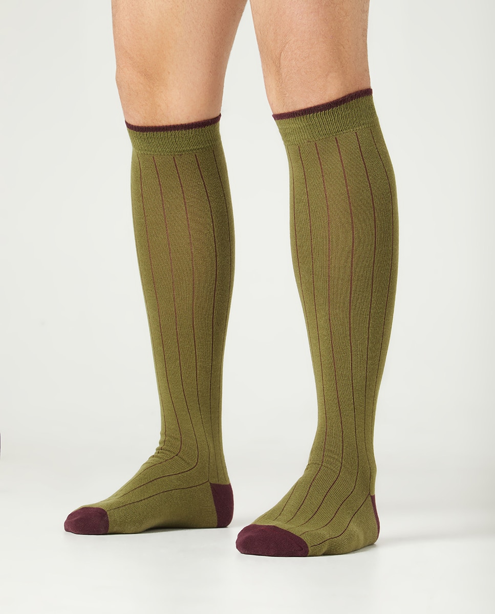 Imagen 2 de Calcetines de hombre Kiff Kiff altos de canalé vanisado - Kiff-Kiff - Verde oscuro Verde oscuro