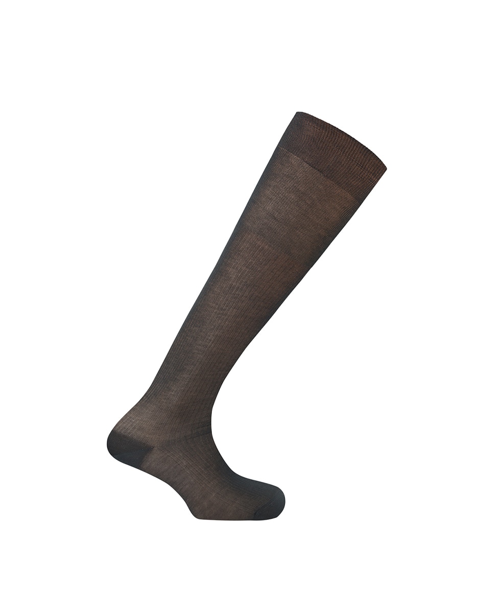 Imagen 0 de Calcetines altos de hombre 100% Hilo de Escocia de canalé. Hecho en España. Negro