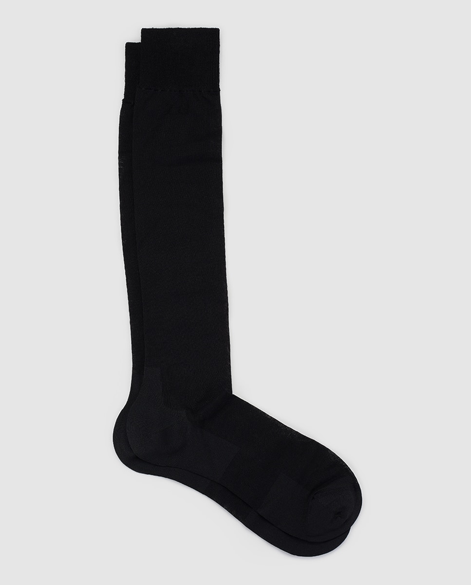 Imagen 1 de Calcetines altos de hombre ZD granates de hilo de Escocia - Negro Negro