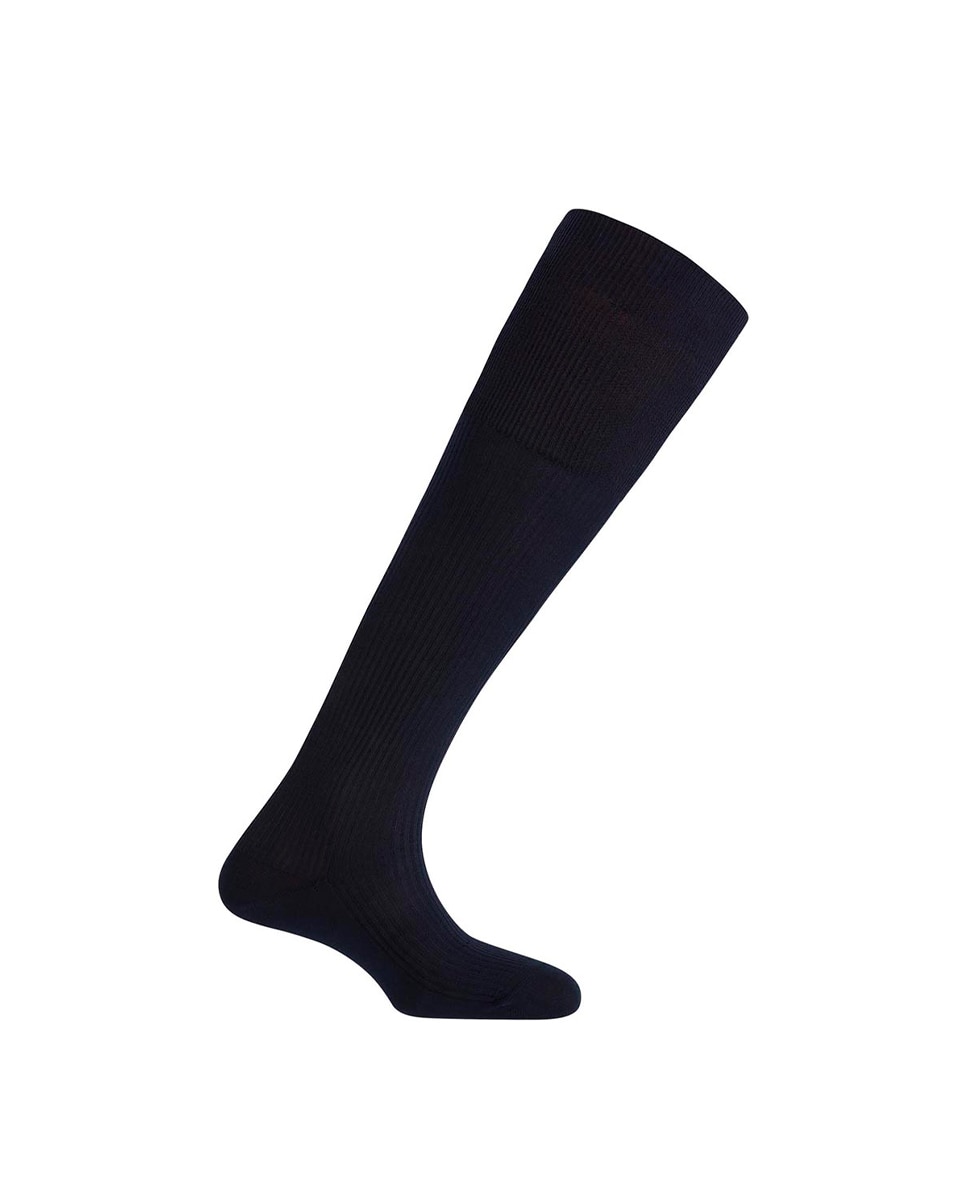 Meias Caneladas 100% Fio da Escócia - Todas as Estações. Produto Fabricado em Espanha Azul-marinho-1