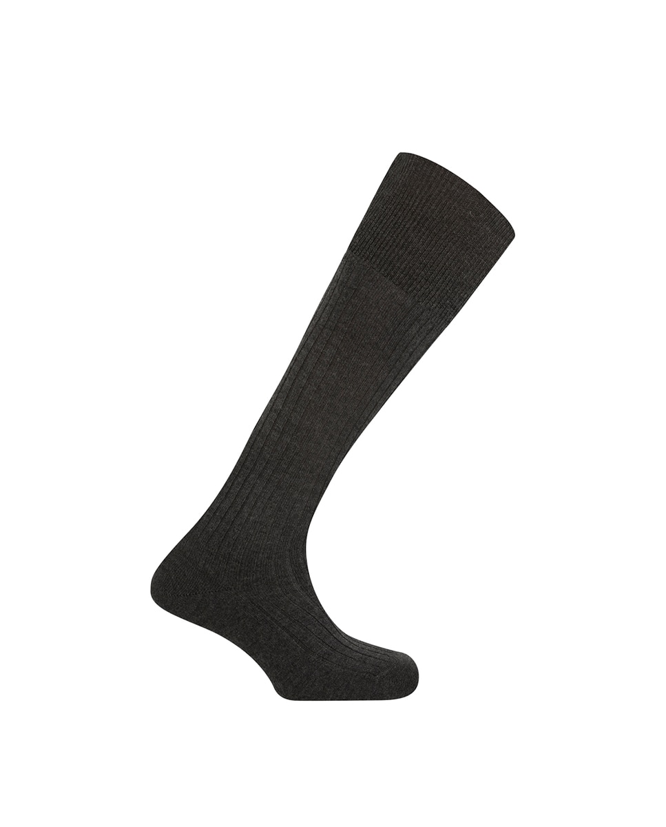 Meias Caneladas 100% Lã. Produto Fabricado em Espanha Cinzento-escuro-1