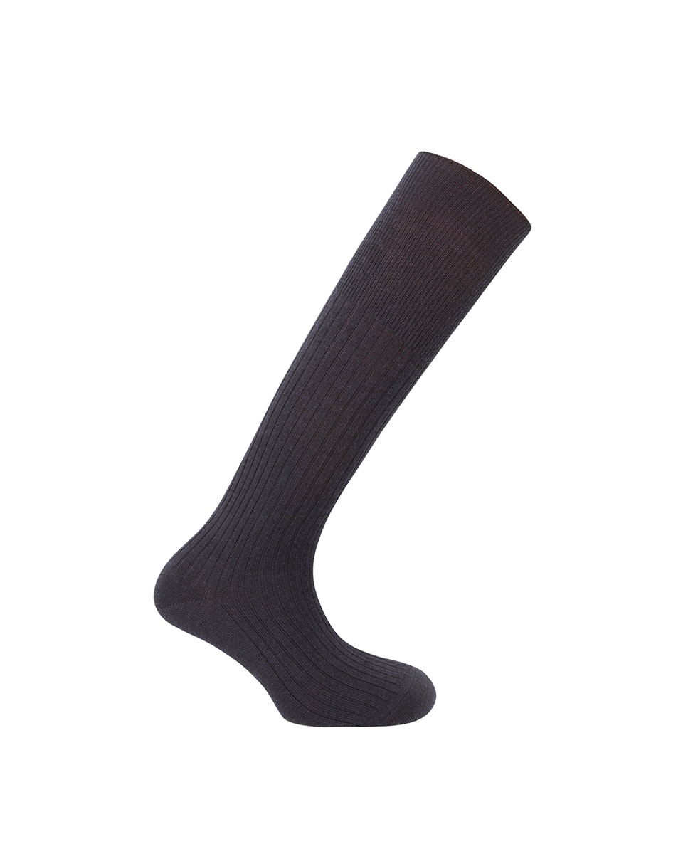 Meias Caneladas 100% Lã. Produto Fabricado em Espanha Azul-marinho-1