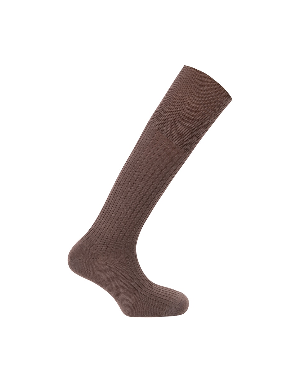 Meias Caneladas 100% Lã. Produto Fabricado em Espanha Castanho-escuro-1