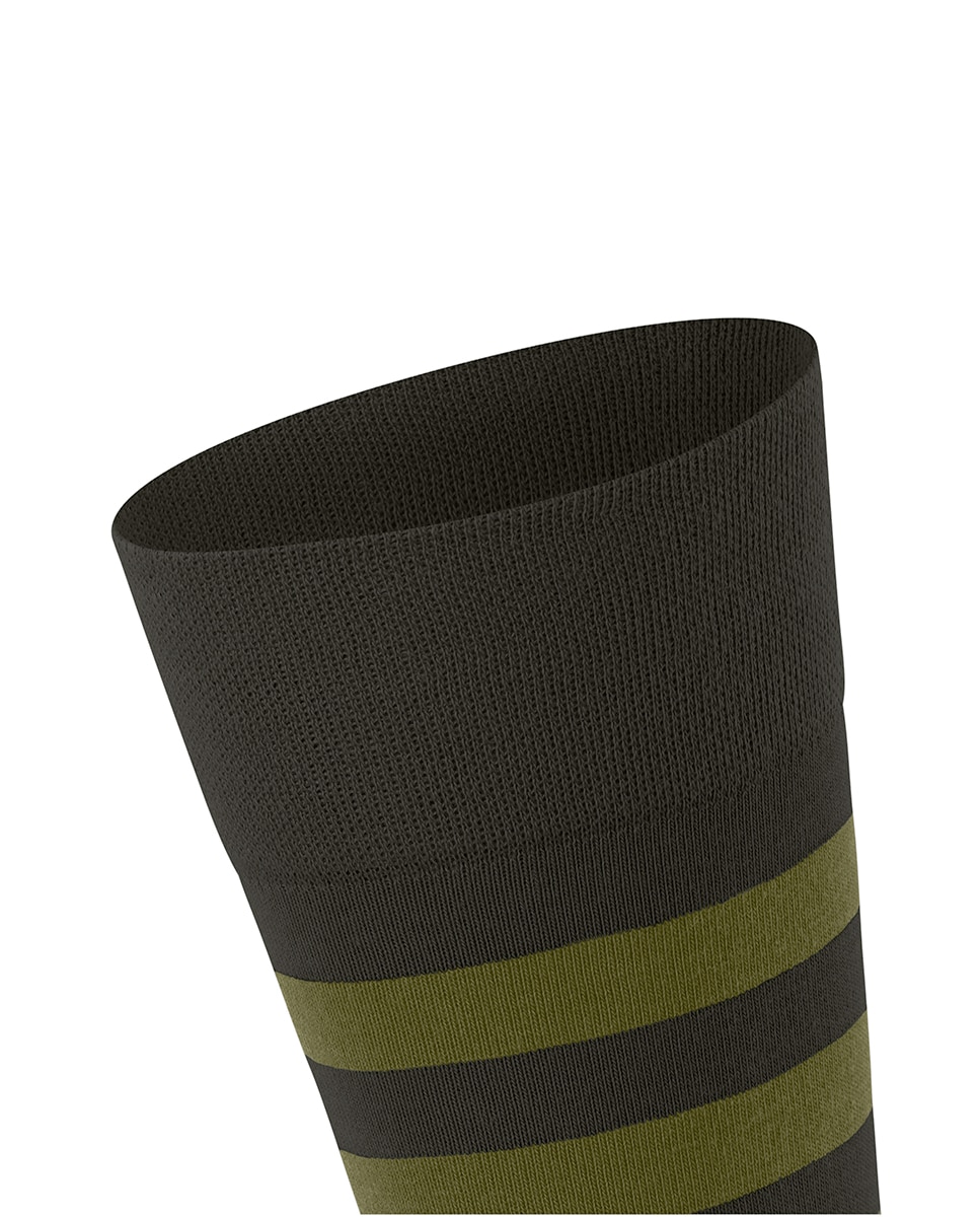 Meias Sensitive às Riscas Verde-militar-4