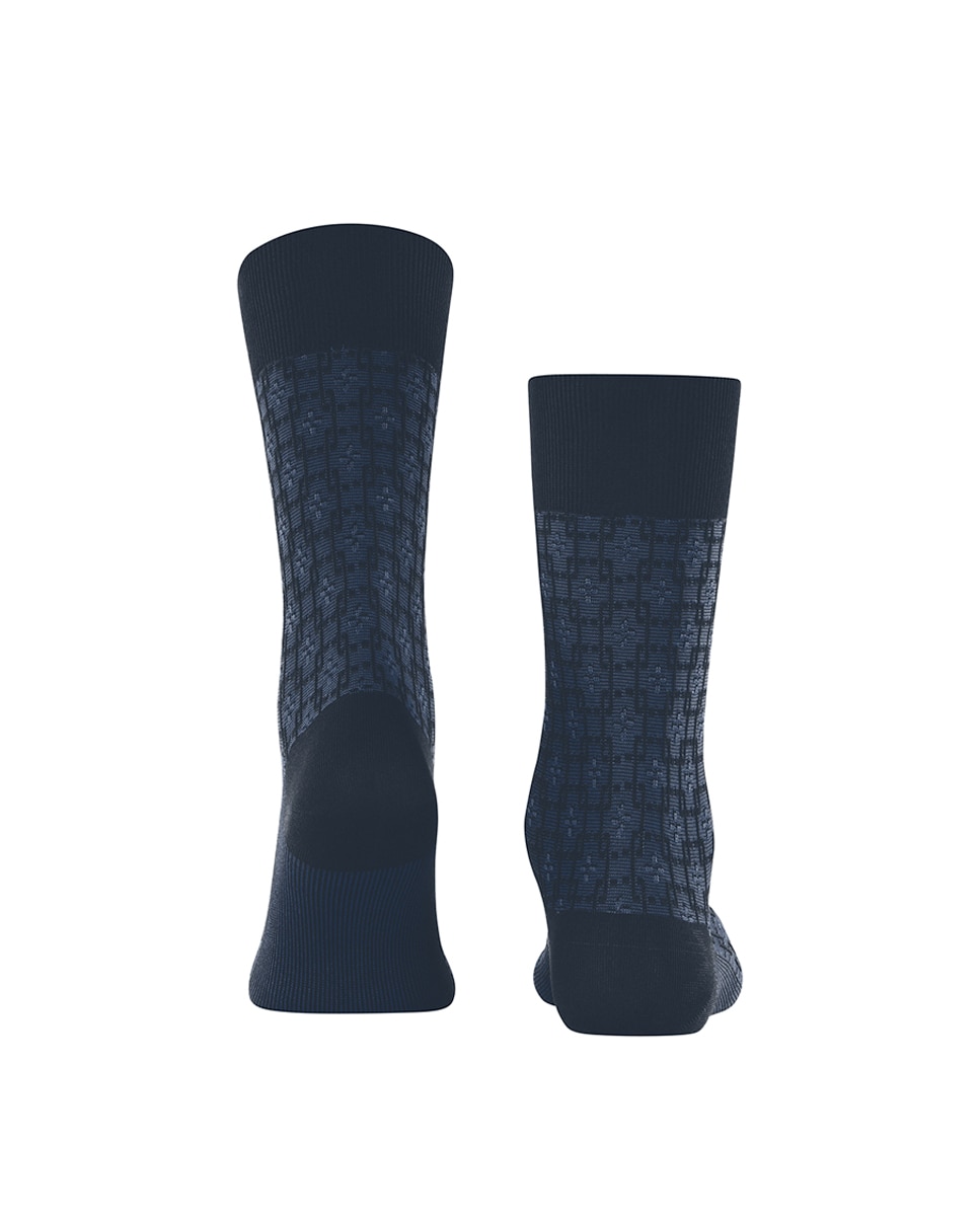 Calcetín elegante caballero de algodón mercerizado - Falke - Azul Azul-3
