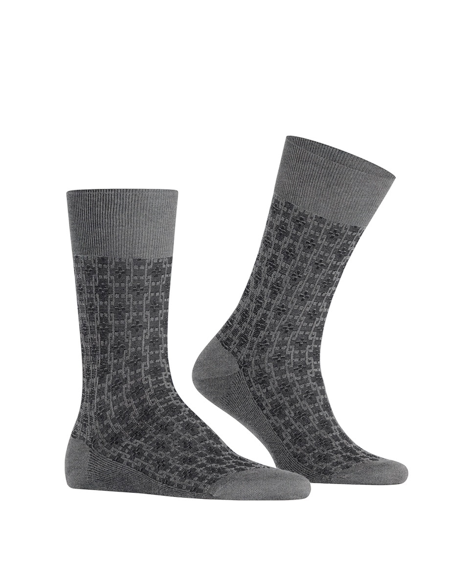 Calcetín elegante caballero de algodón mercerizado - Falke - Gris claro Gris claro-1