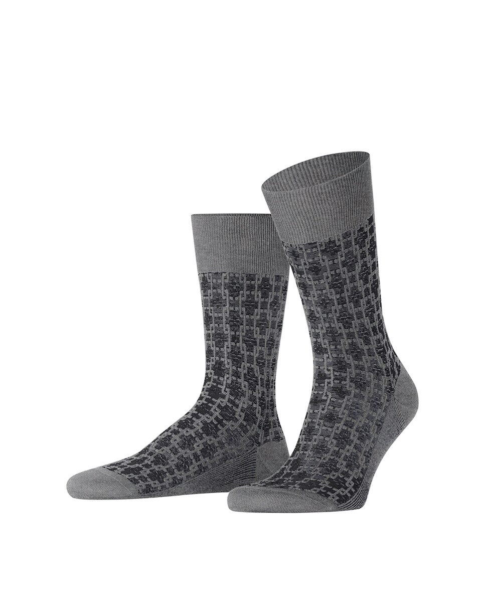 Calcetín elegante caballero de algodón mercerizado - Falke - Gris claro Gris claro-2