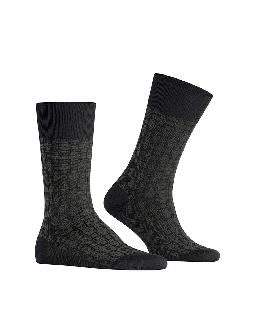 Meias Elegantes de Algodão Mercerizado Preto-1