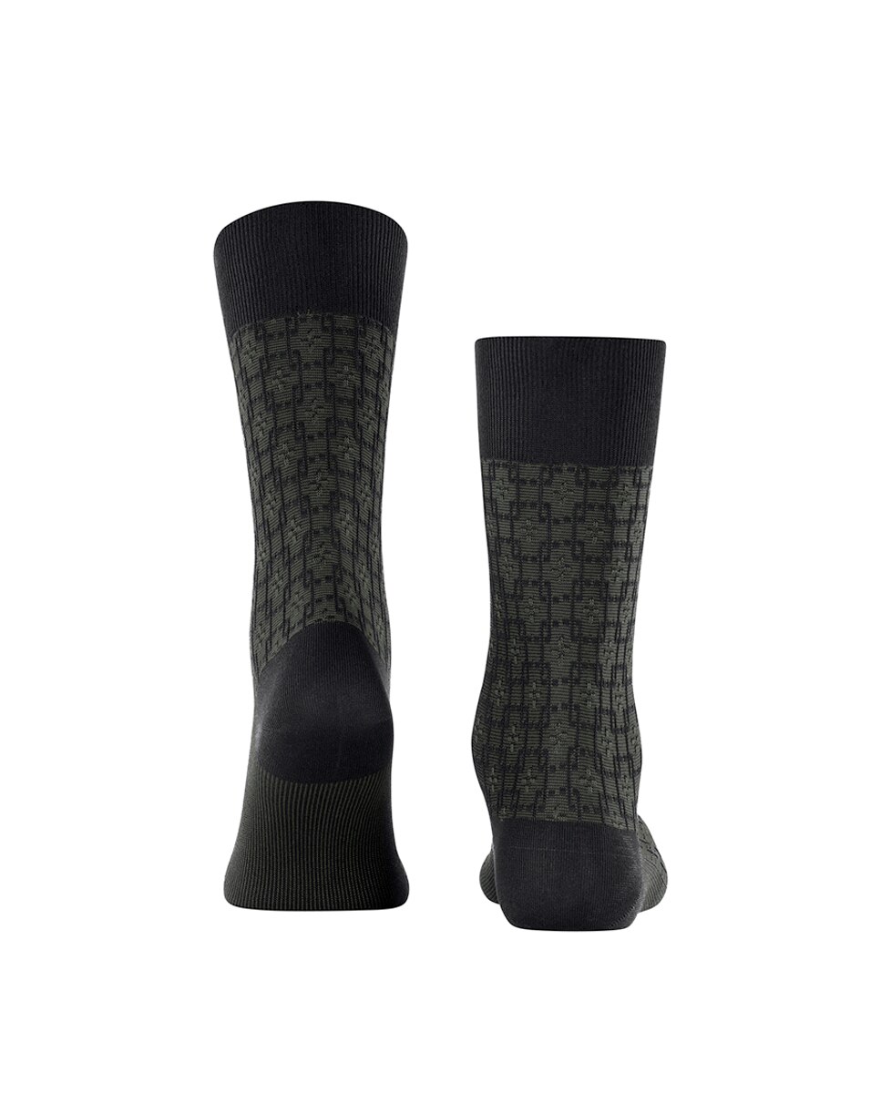 Meias Elegantes de Algodão Mercerizado Preto-3