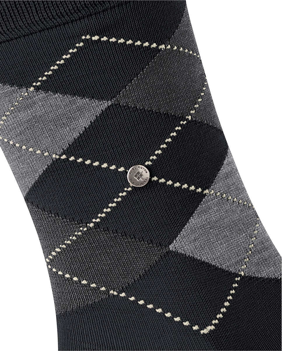 Calcetín rombos caballero algodón - Burlington - Negro Negro-4