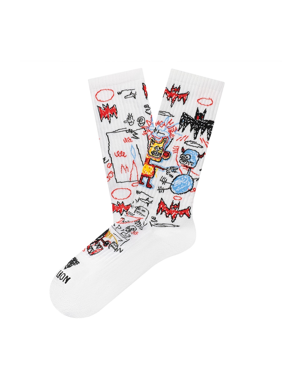 Meia Atlética Basquiat Batman Branco-1