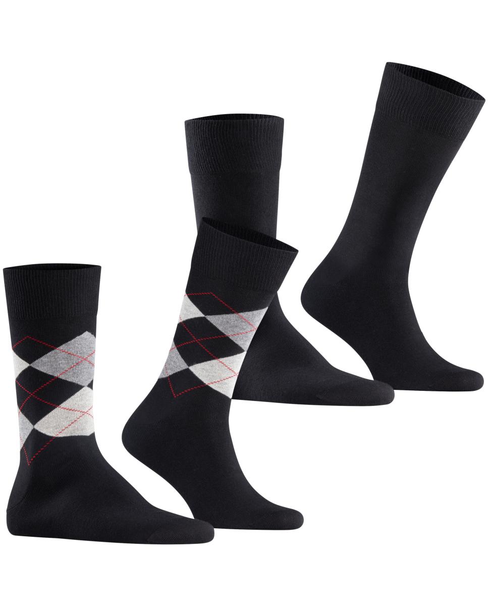 Imagem 0 de Pack de dois pares de meias de homem Burlington curtas pretas