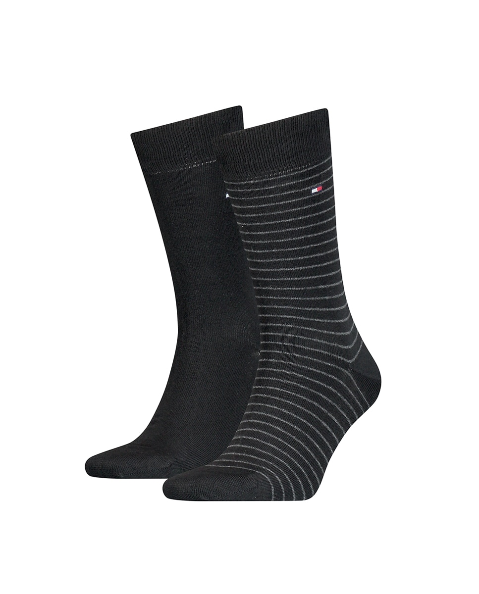 Pack de dois pares de meias curtas pretas de homem Multicolor-1