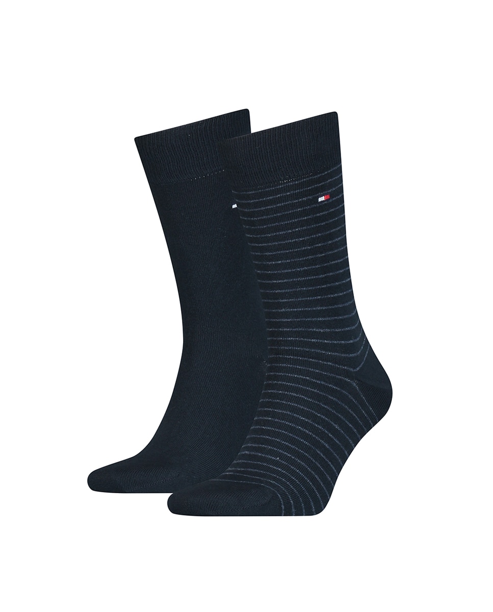 Meias às Riscas Finas (Pack de 2 Pares) Multicolor-1