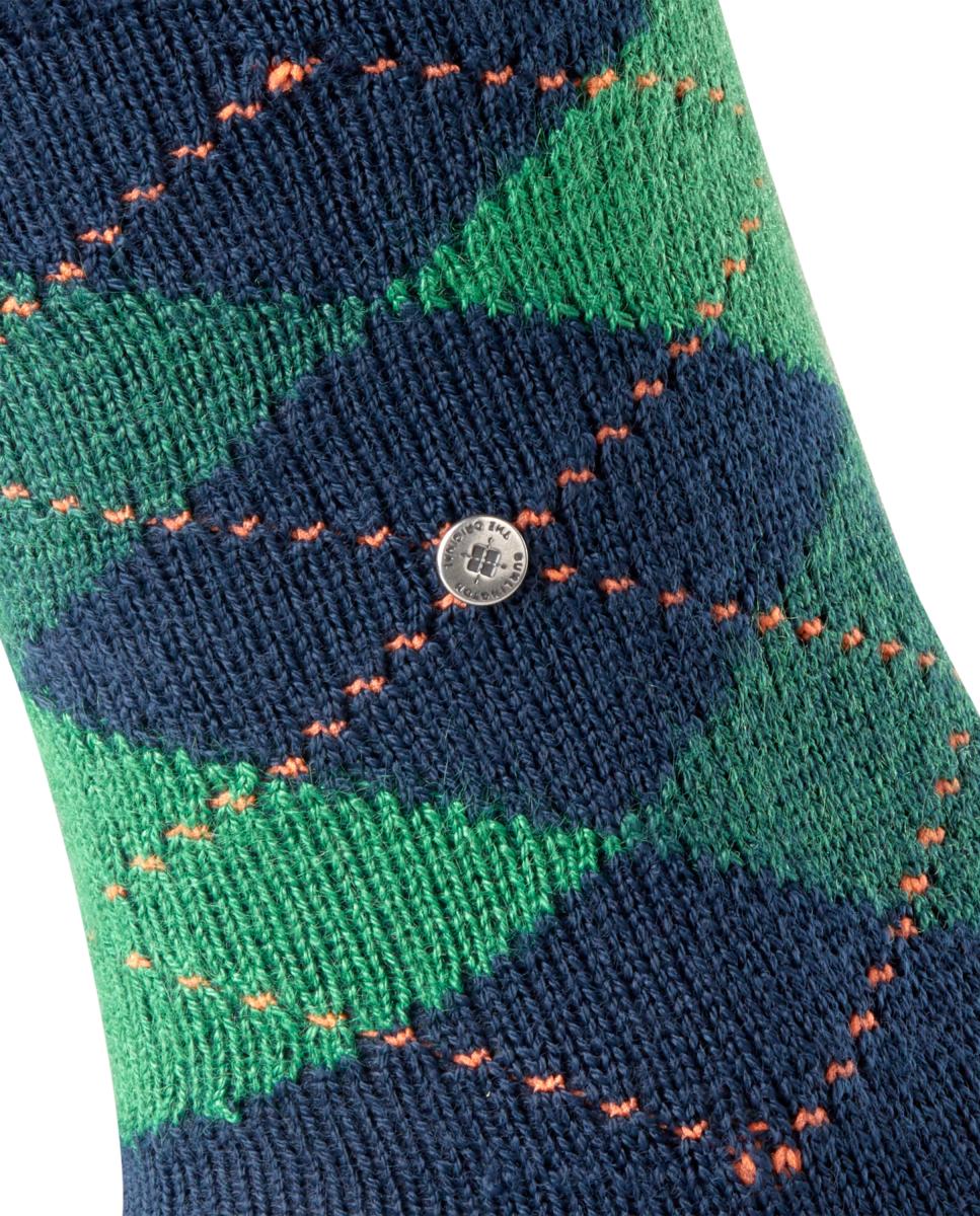 Meias de homem Burlington azuis de losangos Azul-marinho-5