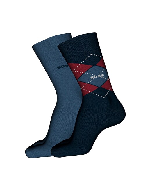 Imagen 0 de Pack de dos calcetines de hombre combinados en negro talla única.