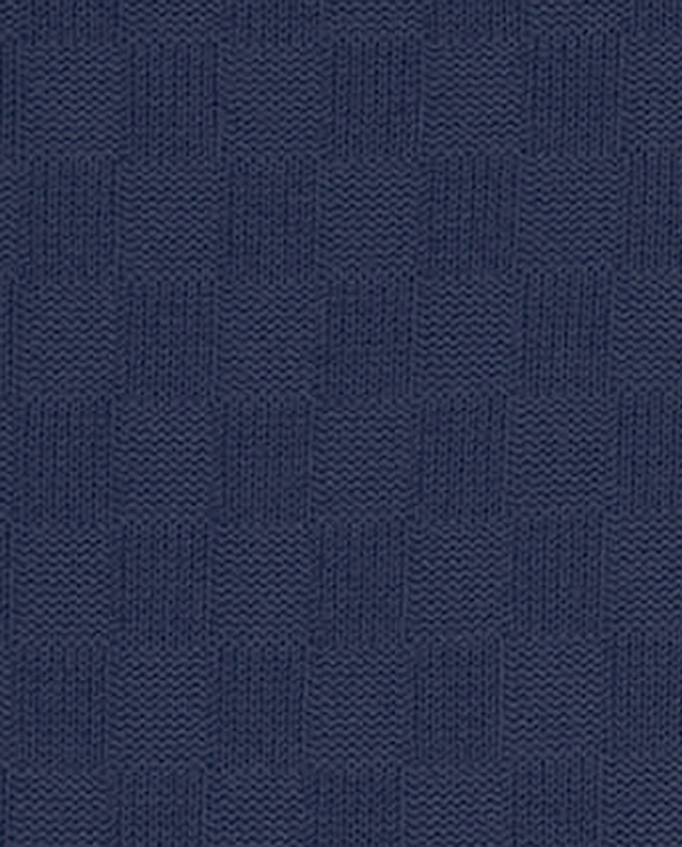 Meias de Algodão Brocado Quadrado Azul-6