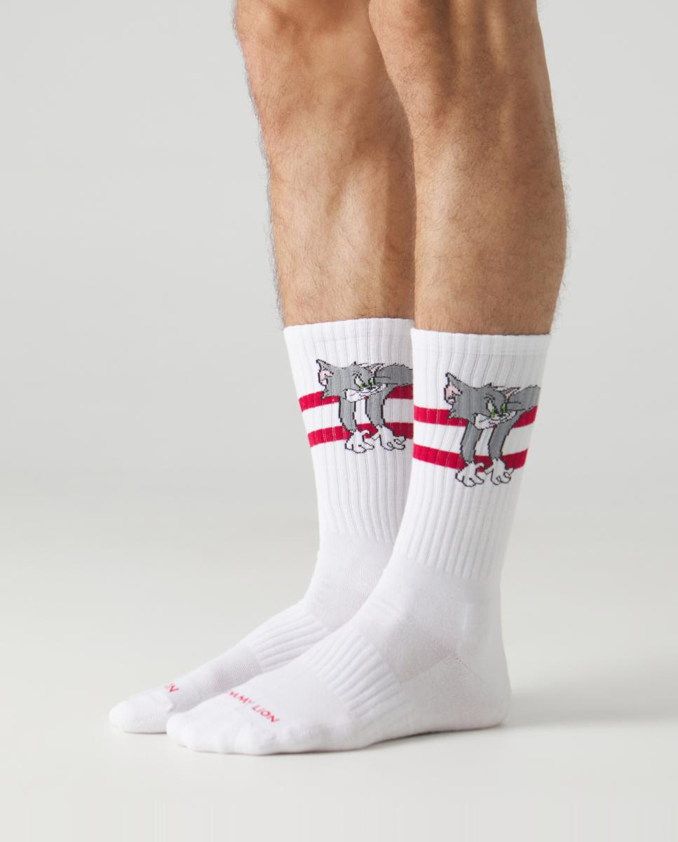 Meias Tom and Jerry Athletic - Branco Branco-2