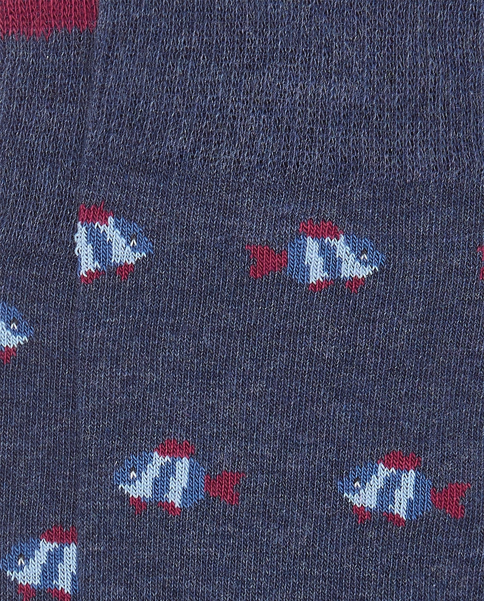 Meias Regular Peixe - Azul Jeans Azul-2