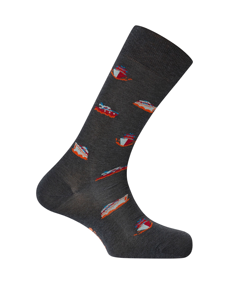 Imagem 0 de Meias Curtas em Algodão Mercerizado Barcos. Produto Fabricado em Espanha