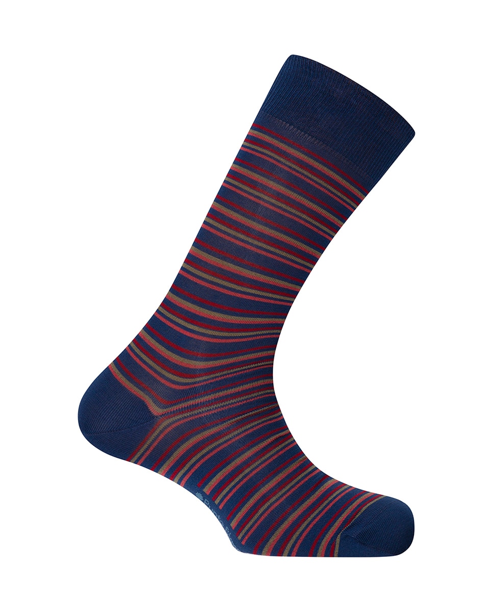 Imagem 0 de Meias Curtas em Algodão Mercerizado às Riscas. Produto Fabricado em Espanha