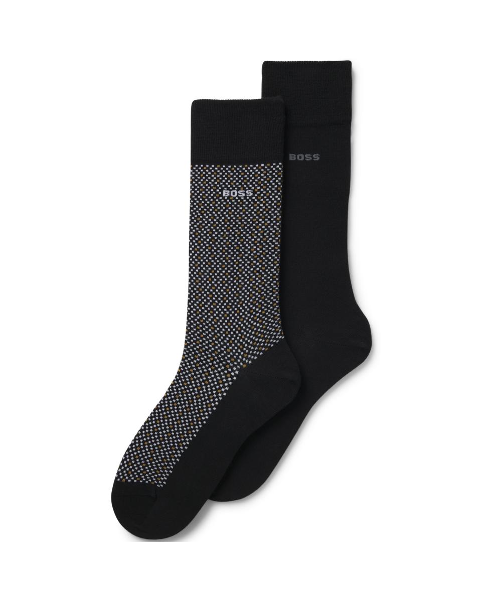 Pack de Dois Pares de Meias Estampadas Tamanho Único - Preto Preto-2