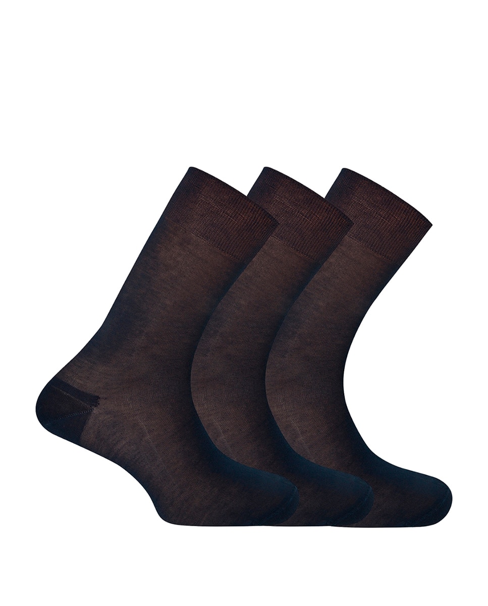 Imagem 0 de Pack de 3 Pares de Meias 100% Fio da Escócia Liso. Produto Fabricado em Espanha