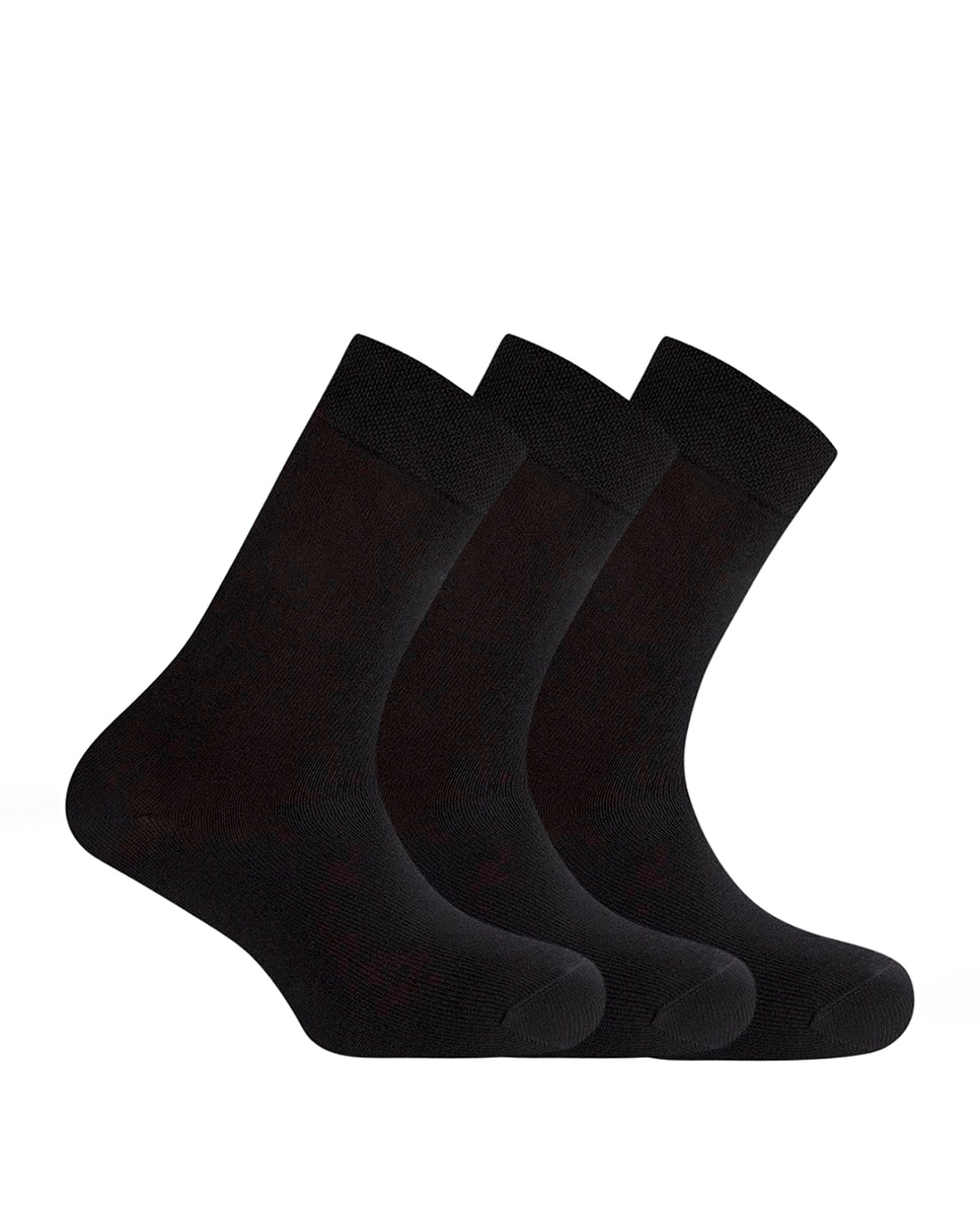 Imagem 0 de Pack de 3 Pares de Meias de Algodão com Largura Especial. Produto Fabricado em Espanha