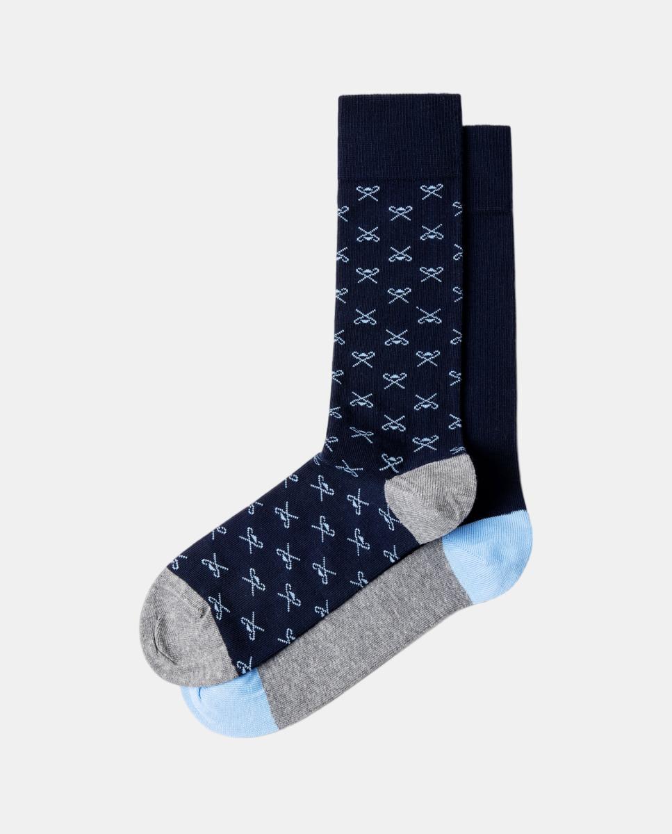 Pack de dos calcetines de hombre Icon logo - Hackett - Azul Azul-2