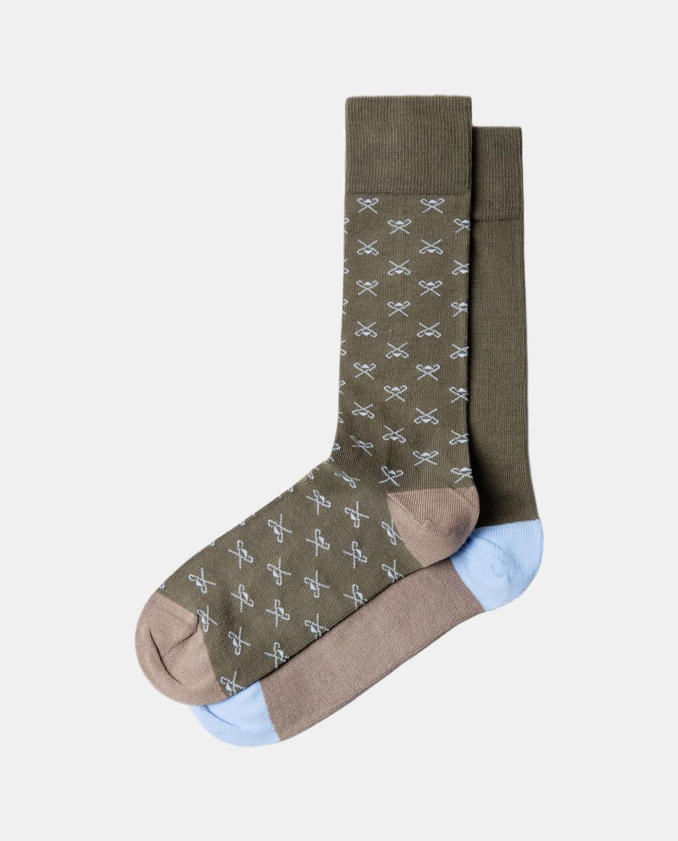 Pack de dos calcetines de hombre Icon logo - Hackett - Verde Verde-2