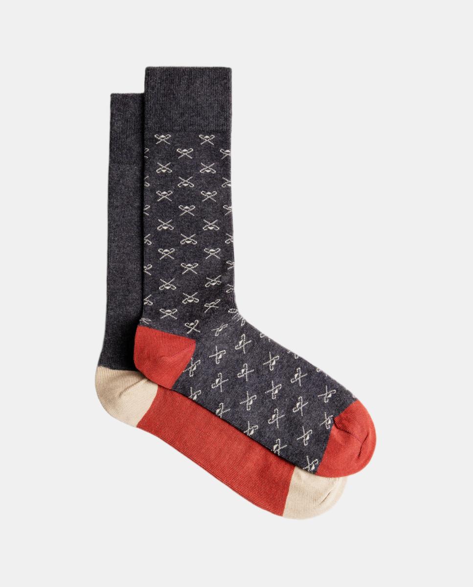 Pack de dos calcetines de hombre Icon logo - Hackett - Gris Gris-1