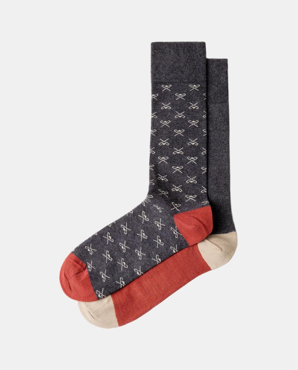 Pack de dos calcetines de hombre Icon logo - Hackett - Gris Gris-2