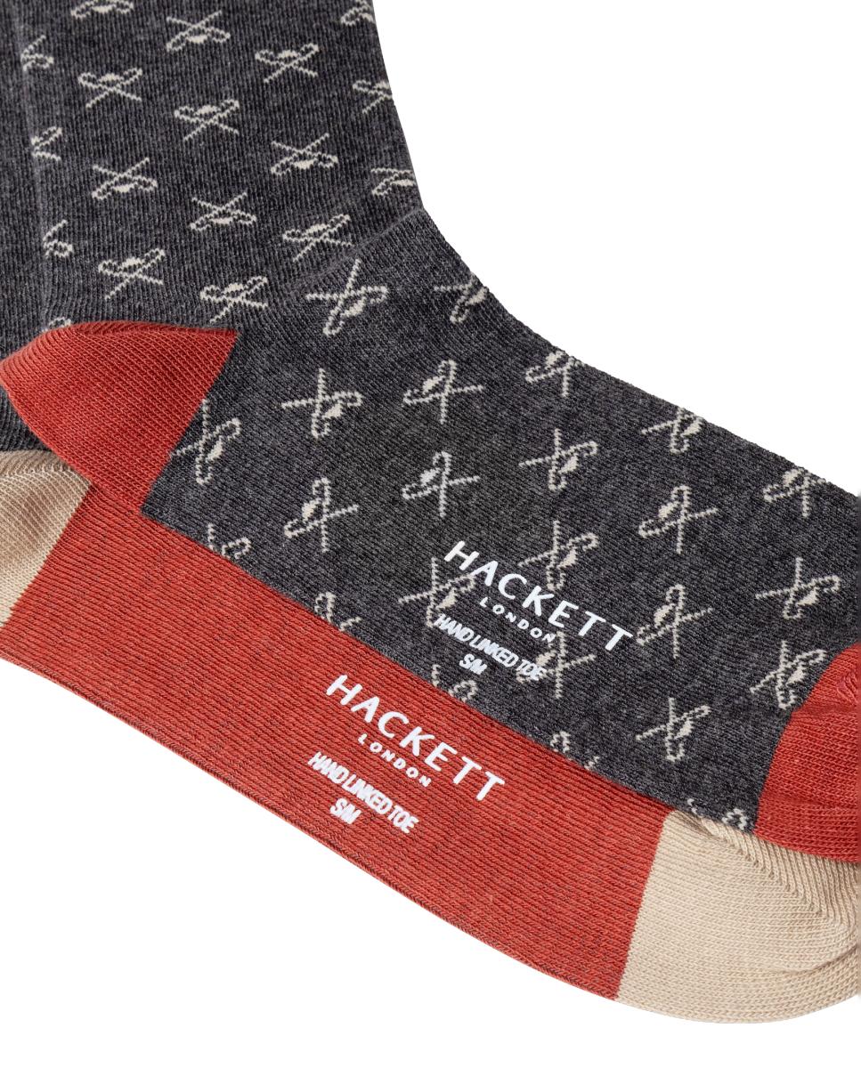 Pack de dos calcetines de hombre Icon logo - Hackett - Gris Gris-4