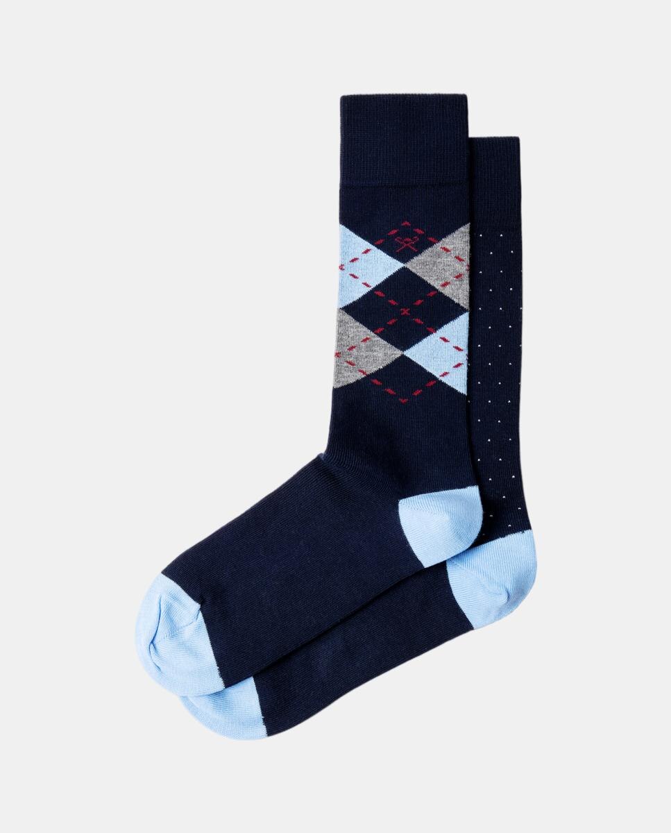 Pack de dos calcetines de hombre rombos - Hackett - Azul Azul-2