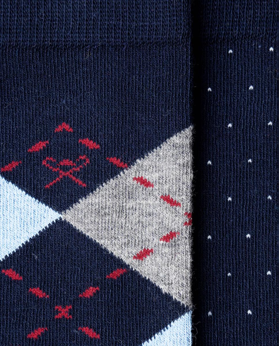 Pack de dos calcetines de hombre rombos - Hackett - Azul Azul-3