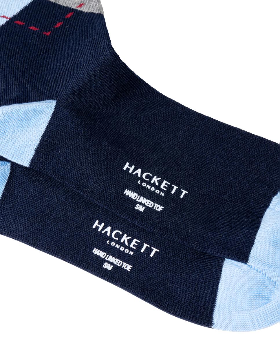 Pack de dos calcetines de hombre rombos - Hackett - Azul Azul-4